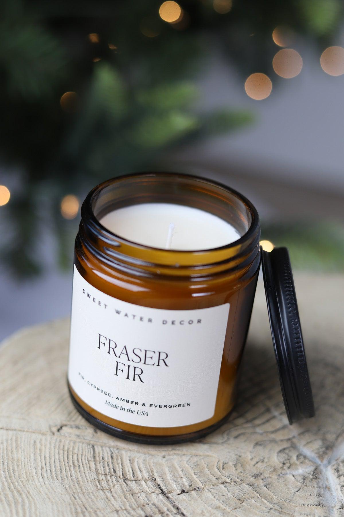 Fraser Fir 9 oz Soy Candle / Amber Jar