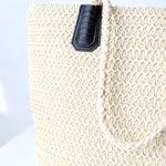 Freesia Straw Tote - Natural/Black