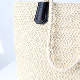 Freesia Straw Tote - Natural/Black