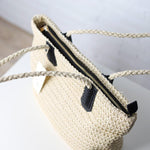 Freesia Straw Tote - Natural/Black