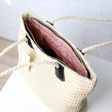 Freesia Straw Tote - Natural/Black