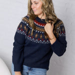 Freja Fair Isle Pullover - Navy