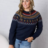 Freja Fair Isle Pullover - Navy