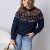 Freja Fair Isle Pullover - Navy FINAL SALE