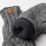 Freya 100% Wool Cable Knit Mittens - Grey - FINAL SALE