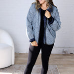 Fritzie Quilted Denim Washed Jacket