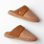 Fur Suede Sherpa Slippers - Camel