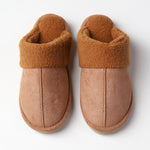 Fur Suede Sherpa Slippers - Camel