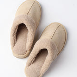 Fur Suede Sherpa Slippers - Dk Beige