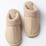 Fur Suede Sherpa Slippers - Dk Beige