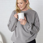 Gabi French Terry Sweatshirt with Pockets - Grey - FINAL SALE