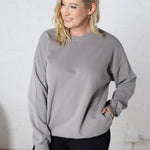 Gabi French Terry Sweatshirt with Pockets - Grey - FINAL SALE