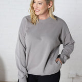 Gabi French Terry Sweatshirt with Pockets - Grey - FINAL SALE