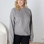 Gabi French Terry Sweatshirt with Pockets - Grey - FINAL SALE