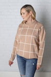 Gabriela Turtleneck Grid Sweater