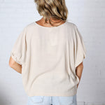 Gaia Round Neck Blouse - Oatmeal