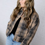 Galia Plaid Button Down Jacket With Pockets