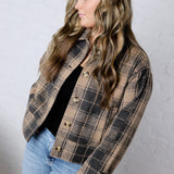 Galia Plaid Button Down Jacket With Pockets