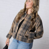 Galia Plaid Button Down Jacket With Pockets