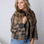 Galia Plaid Button Down Jacket With Pockets