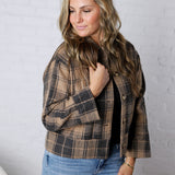 Galia Plaid Button Down Jacket With Pockets