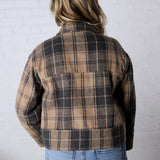 Galia Plaid Button Down Jacket With Pockets