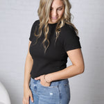 Galia Texture Knit Top - Black FINAL SALE