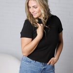 Galia Texture Knit Top - Black FINAL SALE