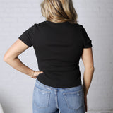 Galia Texture Knit Top - Black FINAL SALE