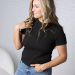 Galia Texture Knit Top - Black FINAL SALE