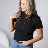 Galia Texture Knit Top - Black FINAL SALE