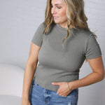 Galia Texture Knit Top - Sage