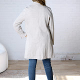 Galina Light Chevron Pattern Double Button Coat