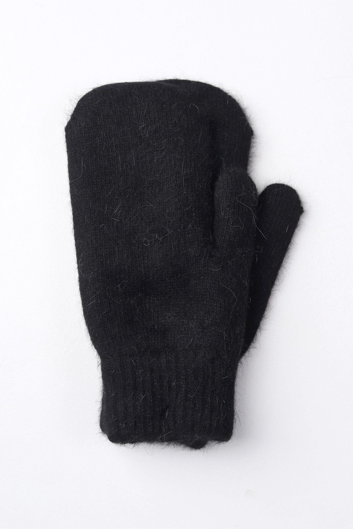 Galisse Soft Faux Rabbit Fur Mittens - Black