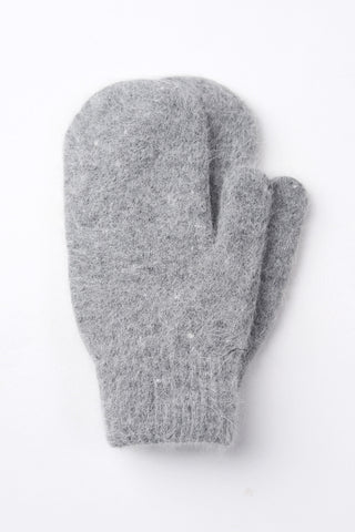 Galisse Soft Faux Rabbit Fur Mittens - Dark Grey