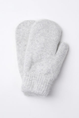 Galisse Soft Faux Rabbit Fur Mittens - Light Grey
