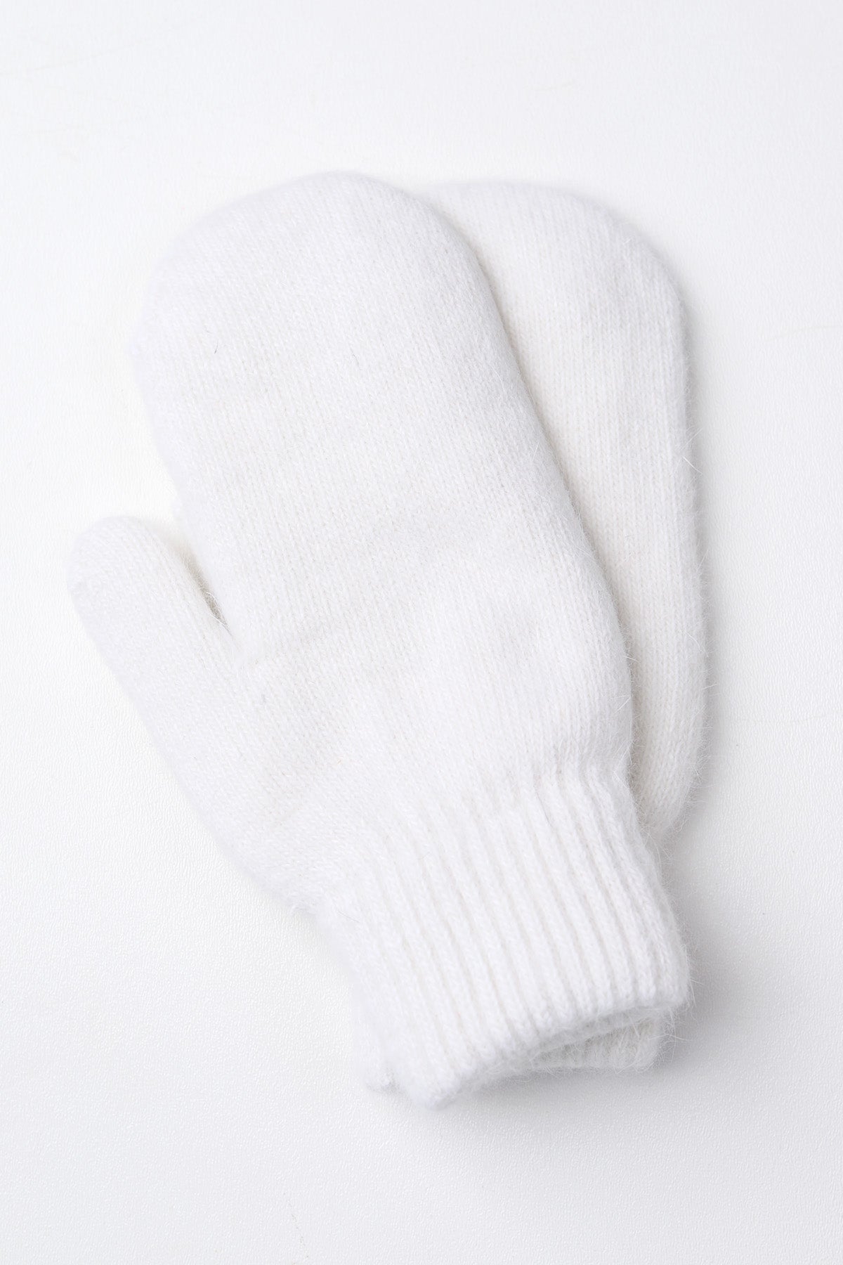 Galisse Soft Faux Rabbit Fur Mittens - White
