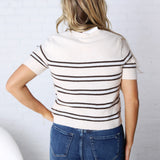 Gatewood Stripe Sweater by Z Supply - Light Oatmeal Heather