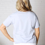 Gemma Cotton Jersey Boxy Top - Chambray