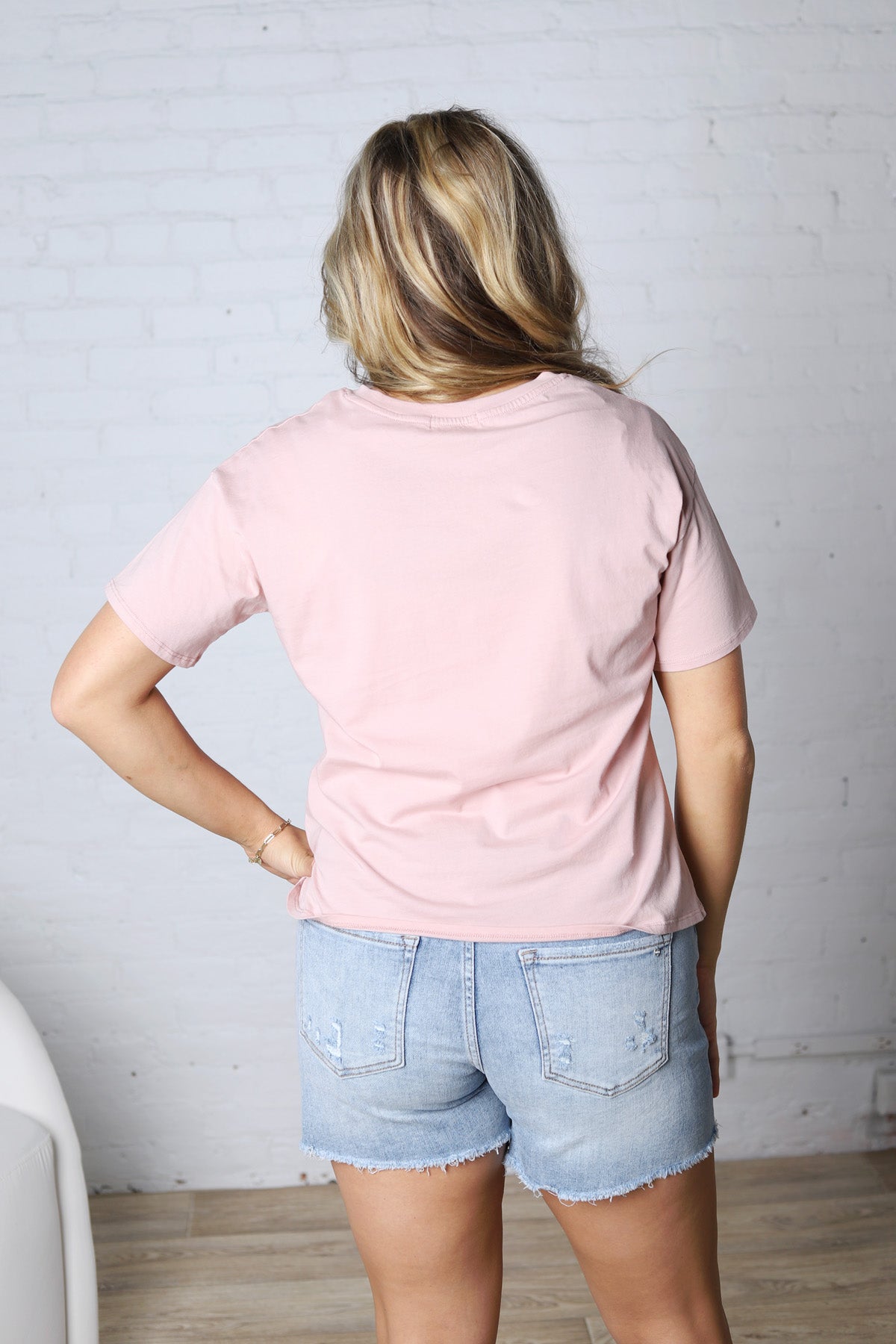 Gemma Cotton Jersey Boxy Top - Dusty Rose