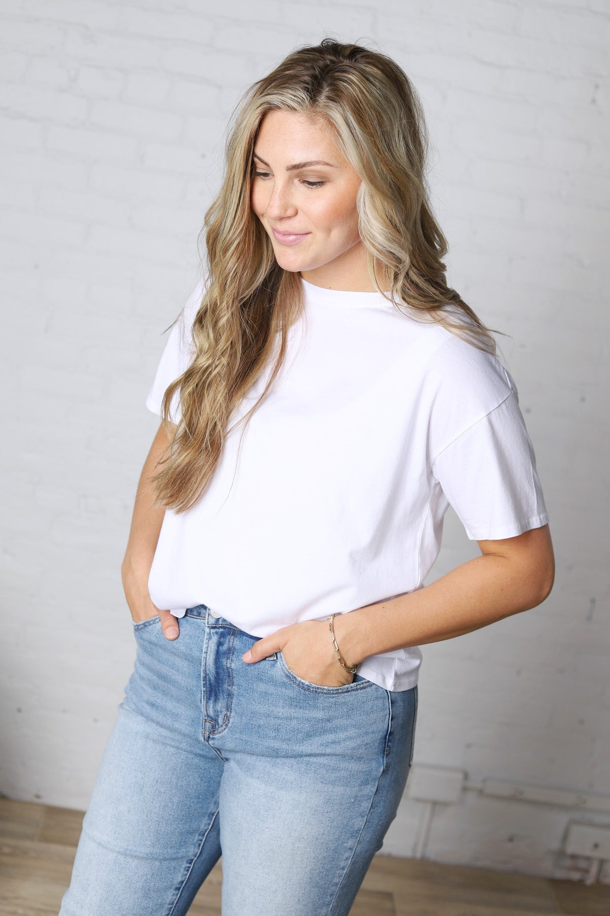 Gemma Cotton Jersey Boxy Top - Off White