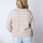 Gemma Speckled Crew Neck Knit Sweater - Oatmeal