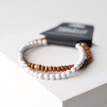 Gemstone + Wood Duo Diffuser Bracelet - Howlite/Sandalwood