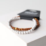 Gemstone + Wood Duo Diffuser Bracelet - Howlite/Sandalwood