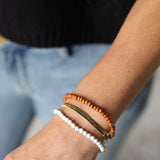 Gemstone + Wood Duo Diffuser Bracelet - Howlite/Sandalwood