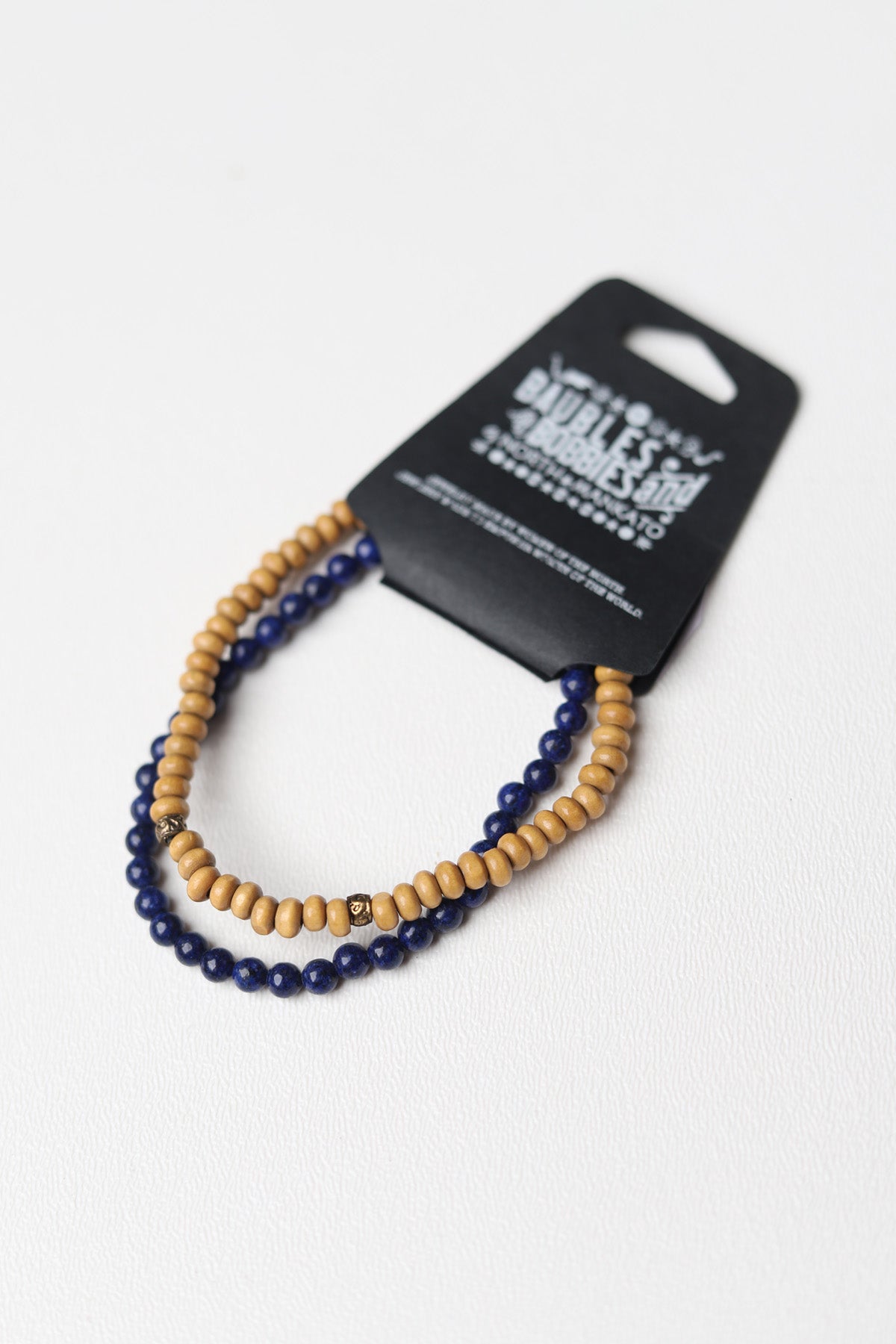 Gemstone + Wood Duo Diffuser Bracelet - Lapis Lazuli