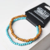 Gemstone + Wood Duo Diffuser Bracelet - Turquoise Howlite