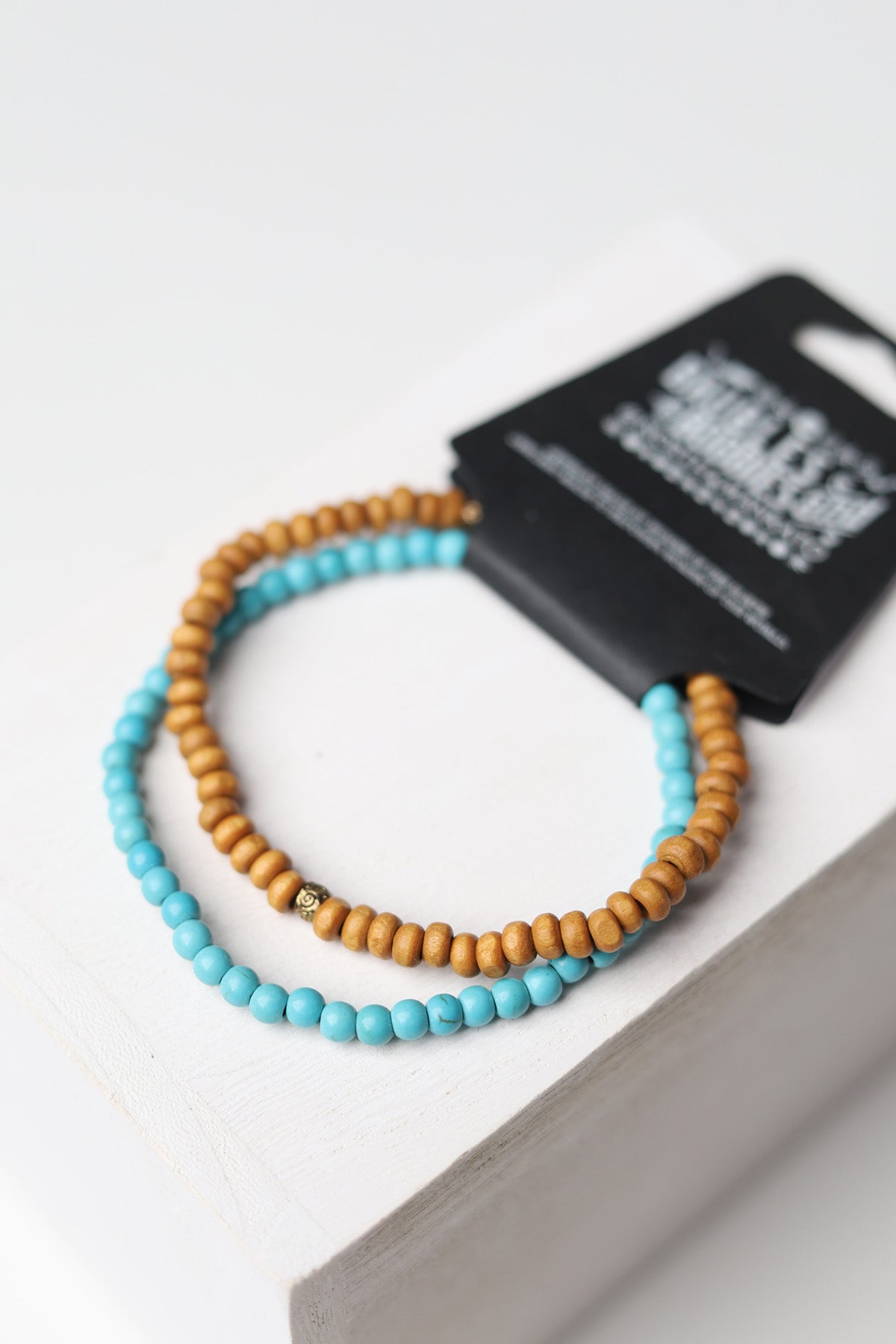 Gemstone + Wood Duo Diffuser Bracelet - Turquoise Howlite