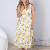 Georgia Floral Eyelet Pattern Scallop Lace Trim Midi Dress FINAL SALE