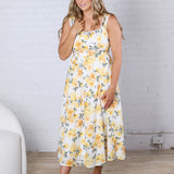 Georgia Floral Eyelet Pattern Scallop Lace Trim Midi Dress FINAL SALE
